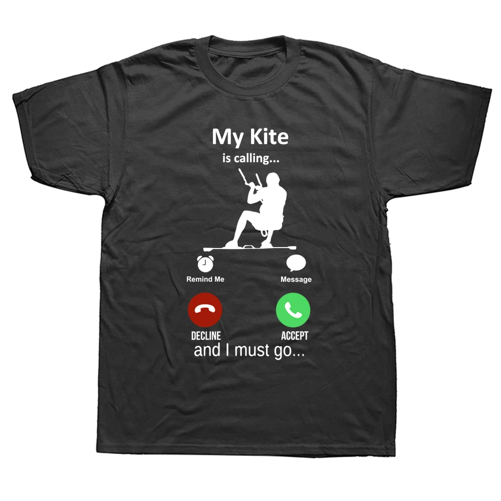 

Забавные мой кайт звонит, и я должен идти кайтсерфинга Графический Модный Новый хлопковый комплект из футболки с коротким рукавом с О-образ...