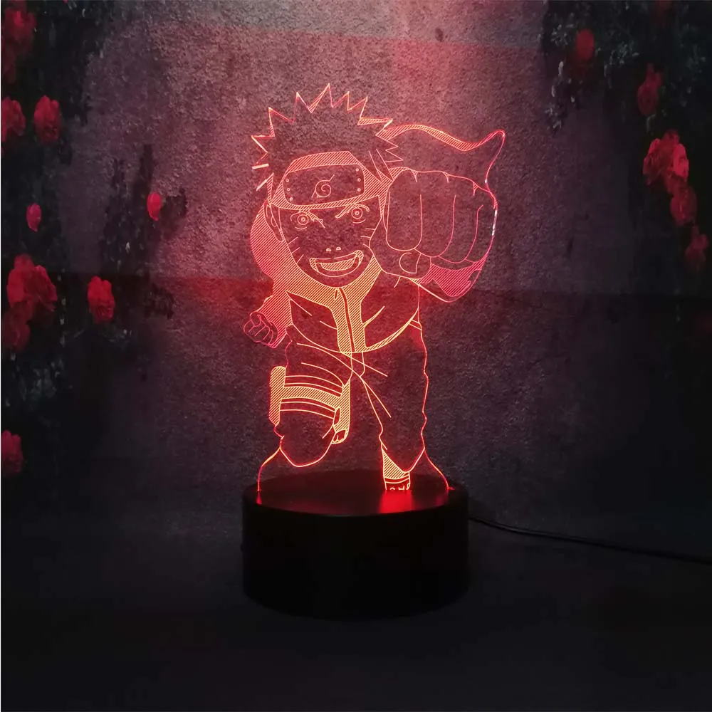 naruto COOL Boy Naruto Sasuke 3D USB Child current Desk Table lamp cartooncomic figure Night Light kid baby sleep bedroom Decor gifts - Испускаемый цвет: naruto