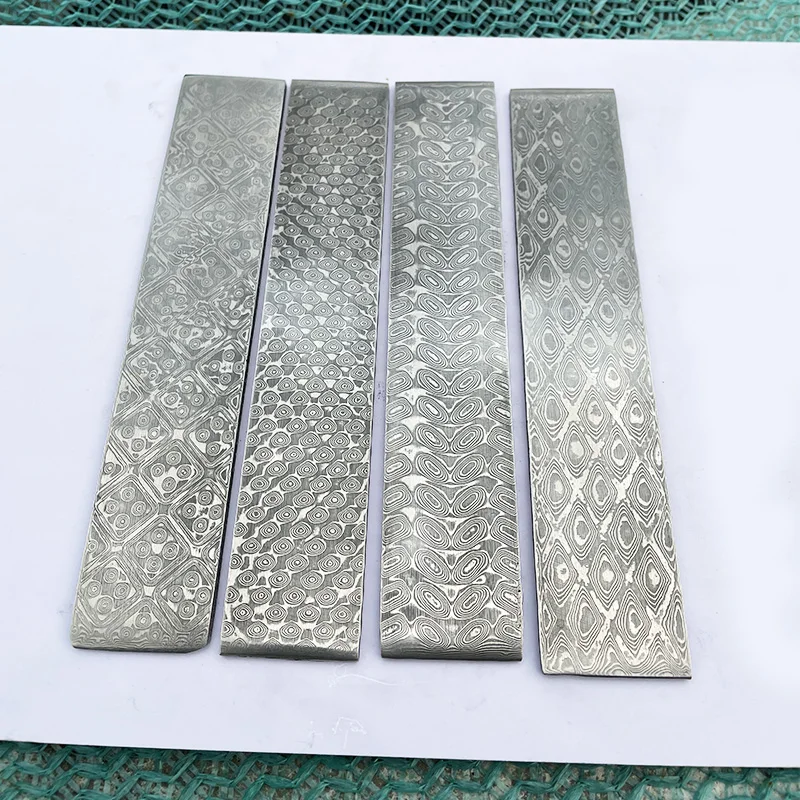 1piece New Pattern Damascus Steel for DIY Knife Making Material VG10 Sandwich Steel Knife Blade Blank Has Been Heat Treatment images - 6
