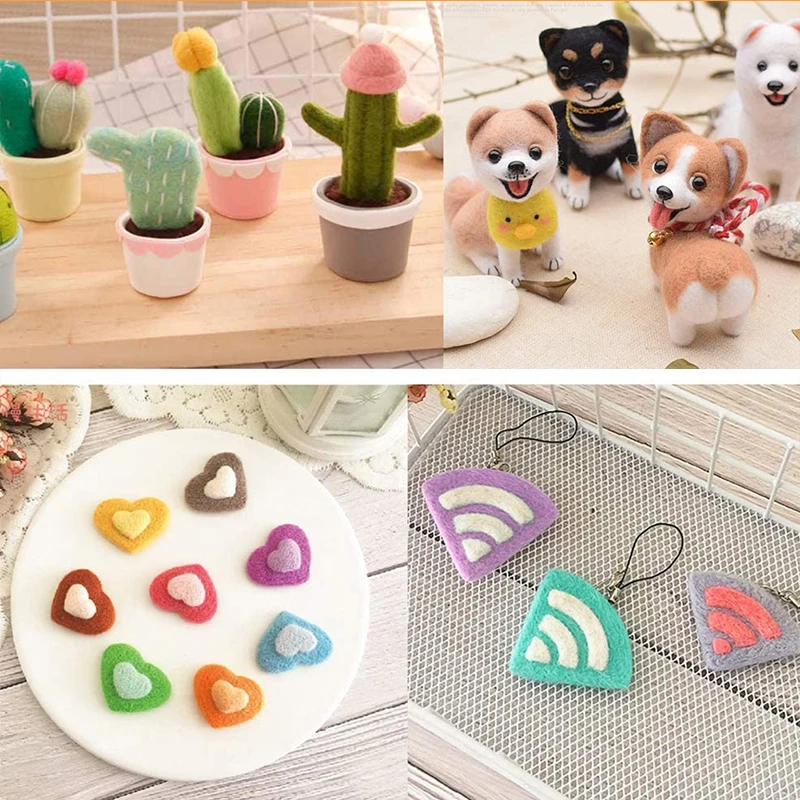 Набор для валяния MIUSIE из мягкого волокна Шерсть-ровинг игл 25 цветов с инструкцией