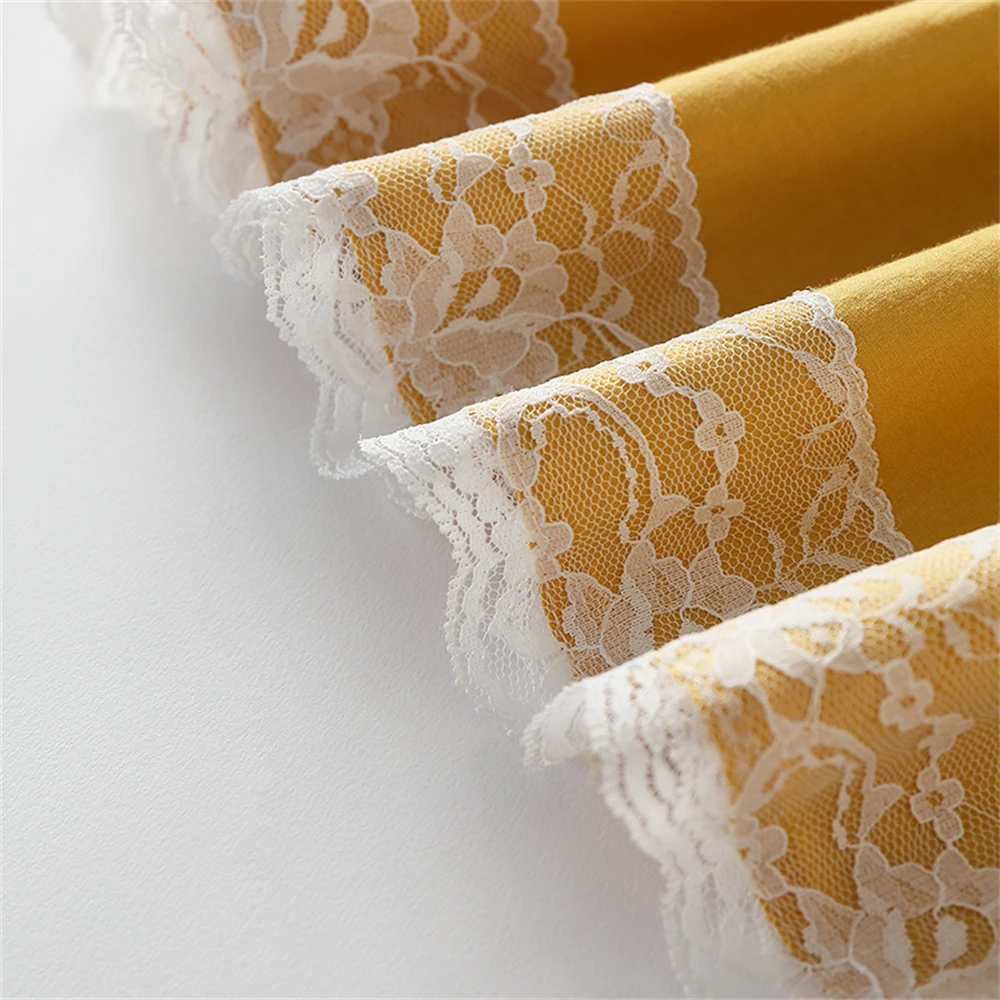 

PopRealParent-Child Outfit Fashion Mom And Daughter Skirt Family Matching Outfits Lace Patchwork Solid Long Dress