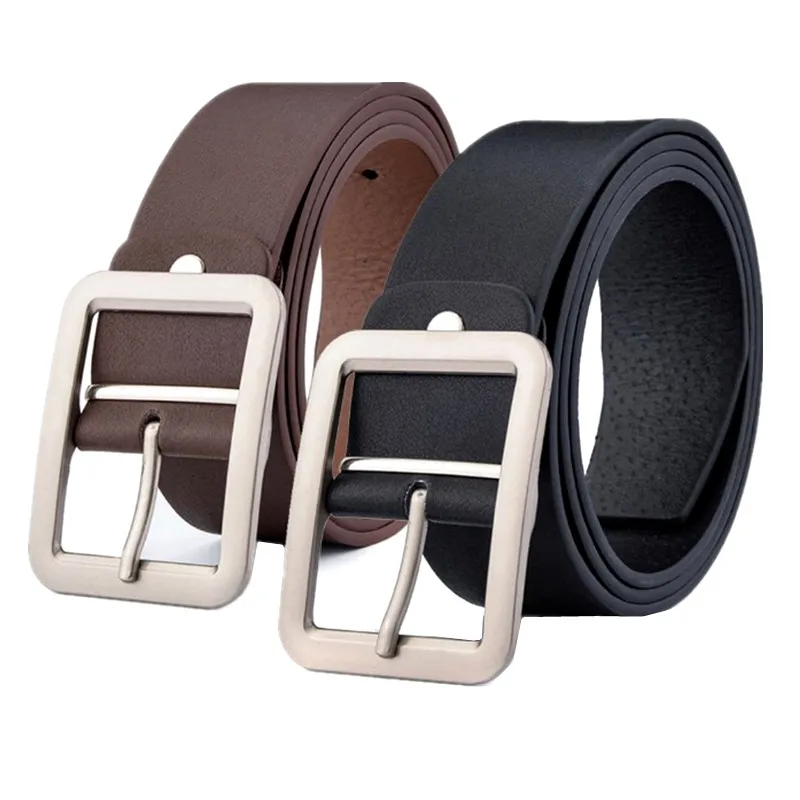 Pure Color Men Pin Buckle Belts Casual Fashion Belt Black Brown White Male Cinturon 110cm-135cm