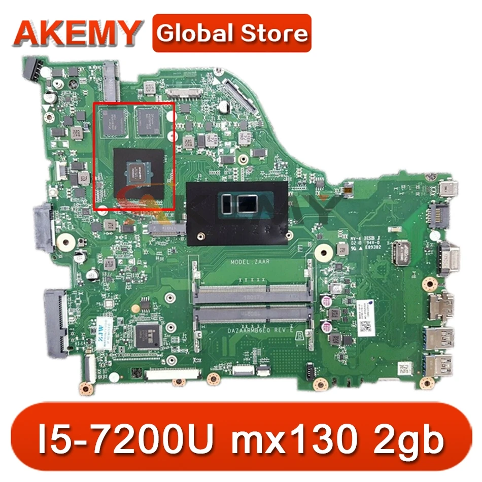 

E5-576 материнская плата для ноутбука ACER E5-576G zaar dazaarmb6e0 cpu: I5-7200U GPU: mx130 2 ГБ ddr3 100% ТЕСТ ОК материнская плата