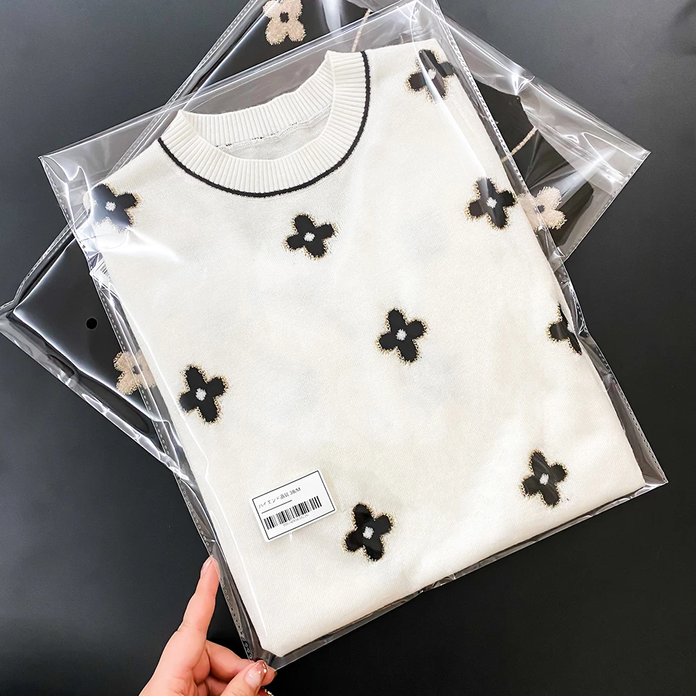 

2021floral white sweater sweater for woman autumn luxury designer woman clothes harajuku kpop vintage clothes