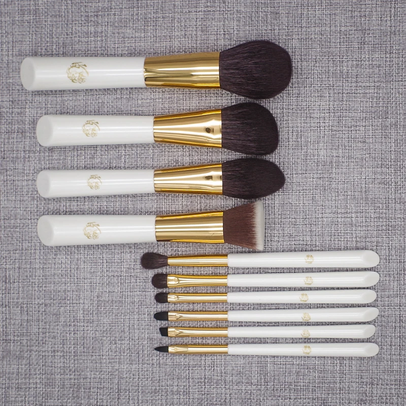 Набор профессиональных кистей для макияжа ручной работы 10 шт. кисти лица пудры