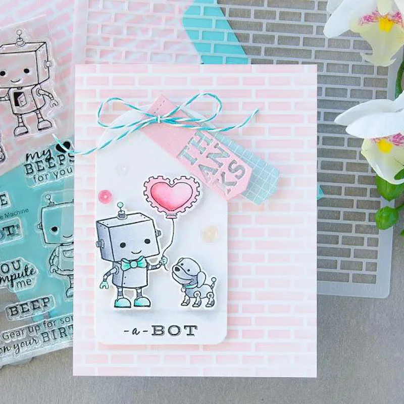 Любовь машина звуковой сигнал для вас высечка + чистый штамп прекрасный робот &amp