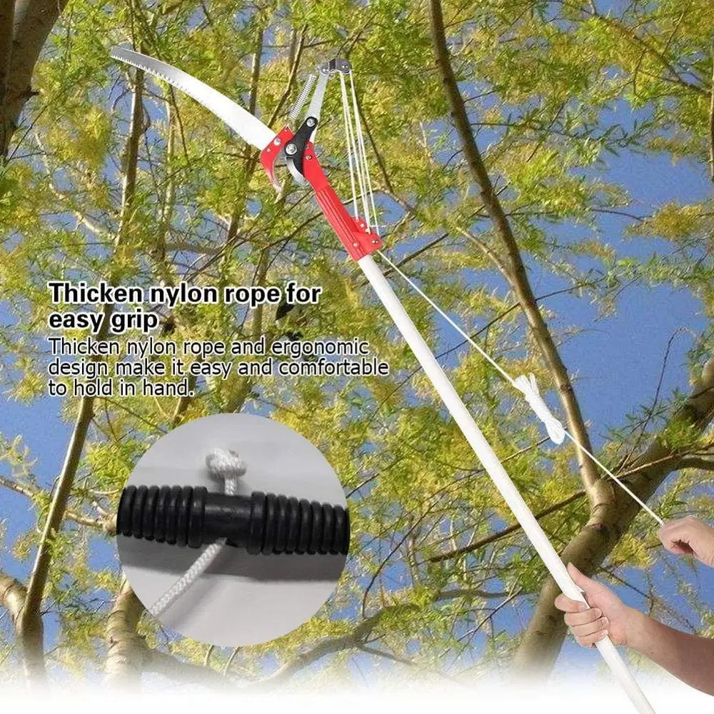 Outdoor High-altitude Extension Lopper Branch Scissors with Saw Ropes Extendable Tree Pruning Cutter Garden Trimmer Tool | Инструменты