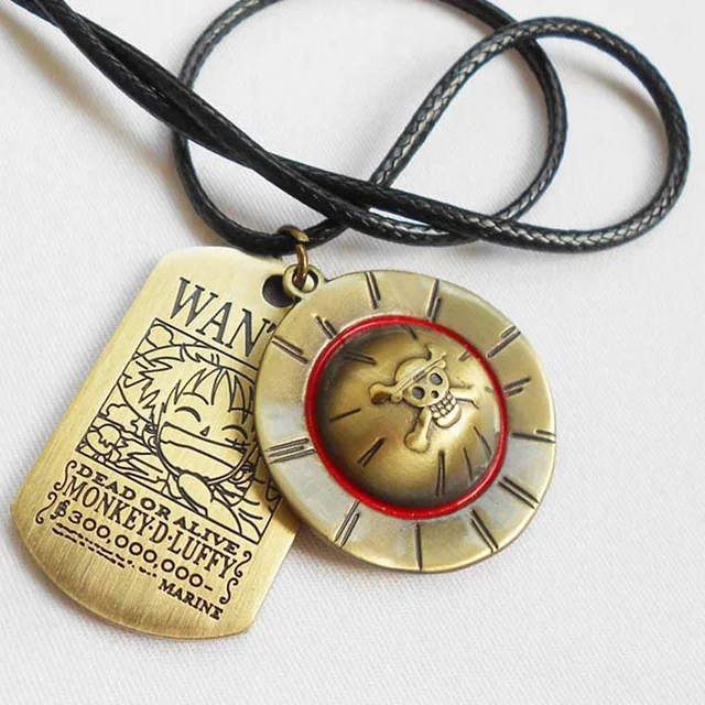 Anime One Piece Necklace Cartoon Luffy Ace Pendant Chain Choker Man Necklaces Wanted Charm Gifts Jewelry Collares images - 6