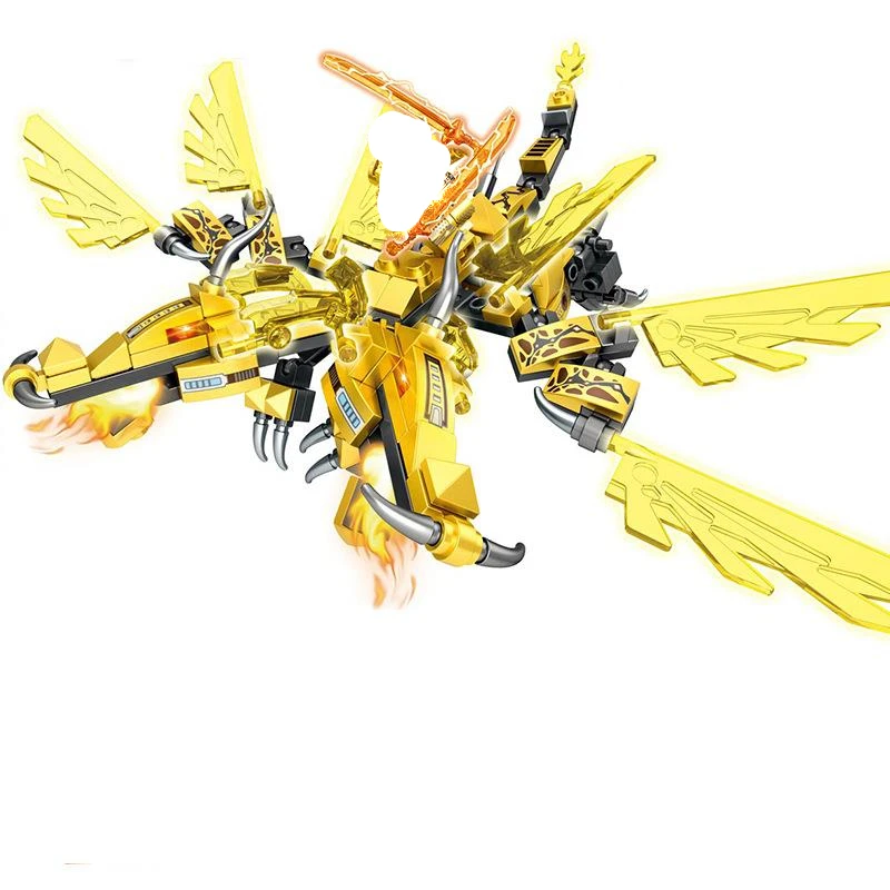 Игрушка 4in1 2021 серии ниндзя Golden Warrior мех меха робот Дракон сезон 14 строительные