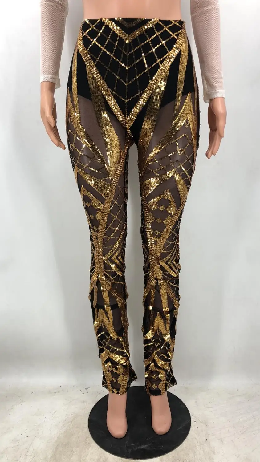 Клубный высокого качества сексуальные плиссированные брюки с блестками для