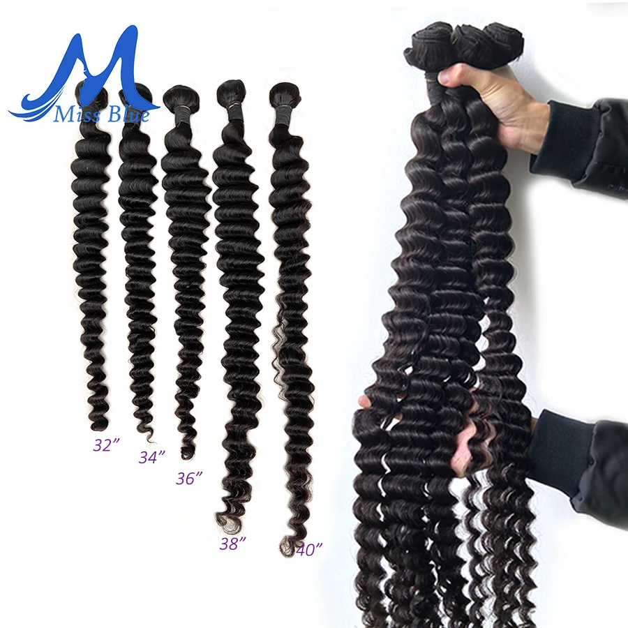 Missblue бразильские вплетаемые волосы пряди волос глубокая волна натуральные