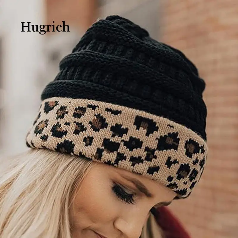 

Hat for Women Men Winter Hat Knitted Autumn Leopard Outdoor Crochet Wool Warm Bonnet Cap Female for Girl Hat
