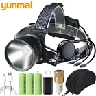 Налобный фонарь Xhp100, светодиодный, 9 ядер, 7800 мАч, 3 аккумулятора 18650