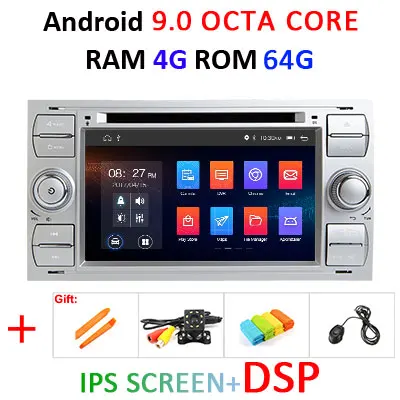 9.0 4G 64G DSP-S Ips 64G Android 9,0 2 DIN Автомобильный dvd-плеер для Ford Mondeo S-max Фокус C-MAX Galaxy Fiesta форма Fusion Transit Подключение gps стерео - Цвет: 9.0 4G 64G DSP-S