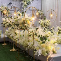 Wedding Centerpiece Flower Vase Floor Vases/Lamps Stand Metal Road Lead Light Flower Rack for Wedding/Party Decoration
