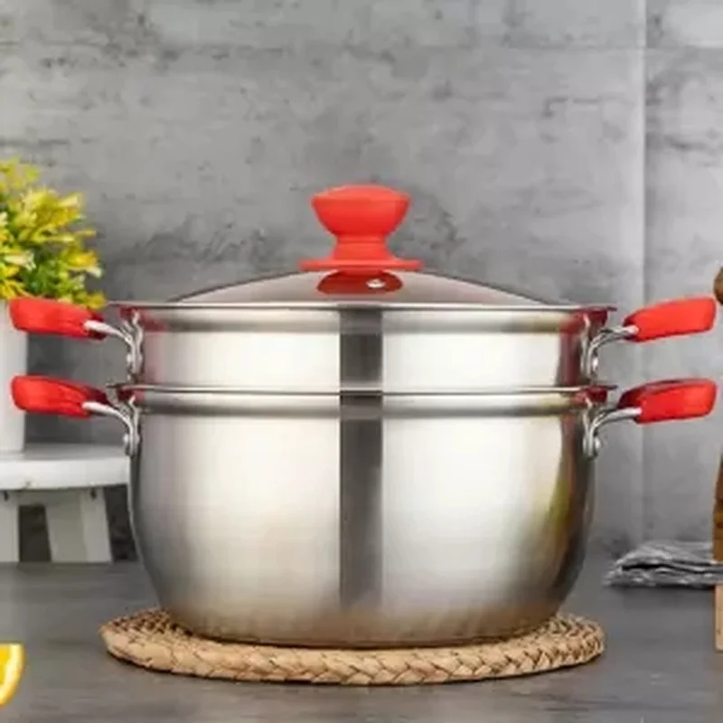 Пароварка для супа однослойный двухслойный из нержавеющей стали суповый горшок