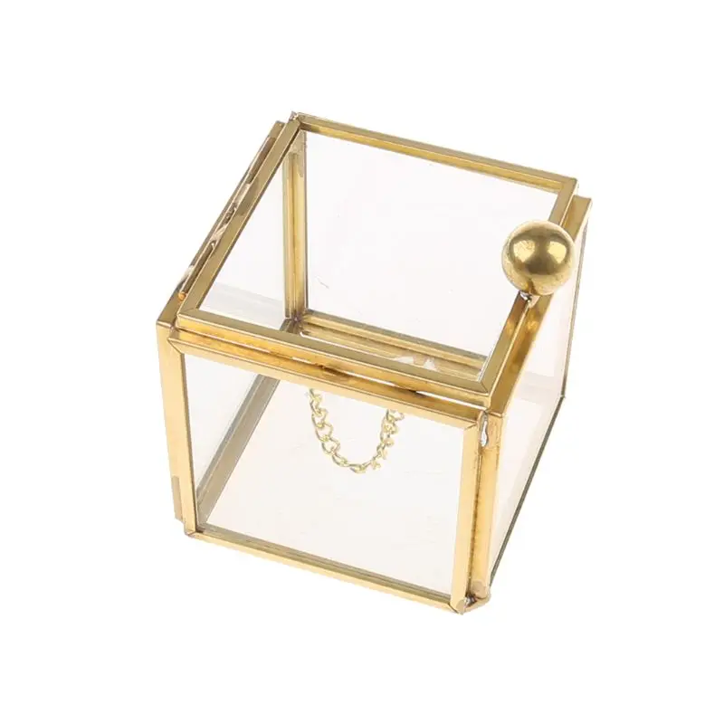 

Square Clear Glass Jewelry Box Ring Box Necklace Bracelets Earrings Jewelry Organizer Holder Jewelry Storage Accessories