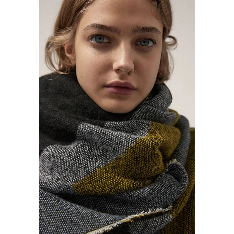 Новинка 2020 женский шарф Za домашний геометрический из жаккардового кашемира