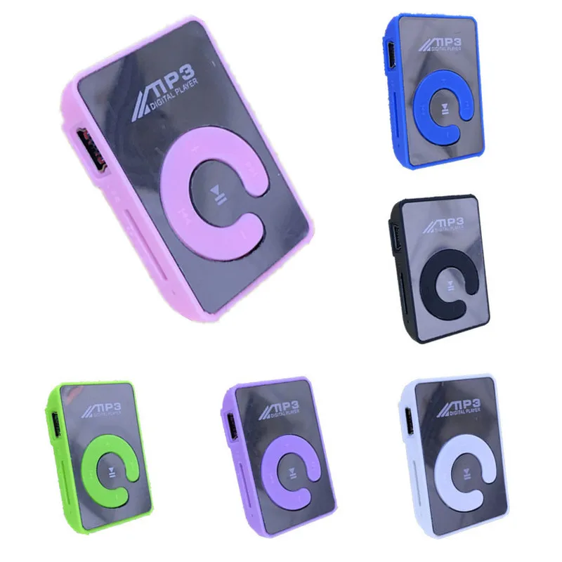 Мини MP3 плеер с зажимом портативный зеркальный музыкальный поддержкой слота для