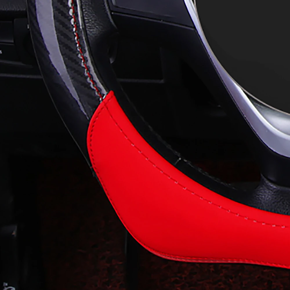 

QFHETJIE Car Steering Wheel Cover Four Seasons General Leather Sports Tide Brand Non-slip Ultra-fashionable Interior