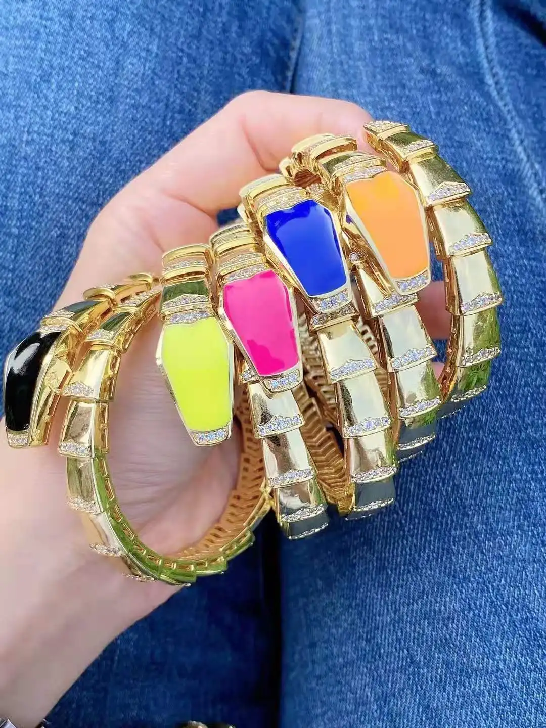 

1Pcs 2021 New 18K Plated Open Circle Bangle Women Charm Bracelet
