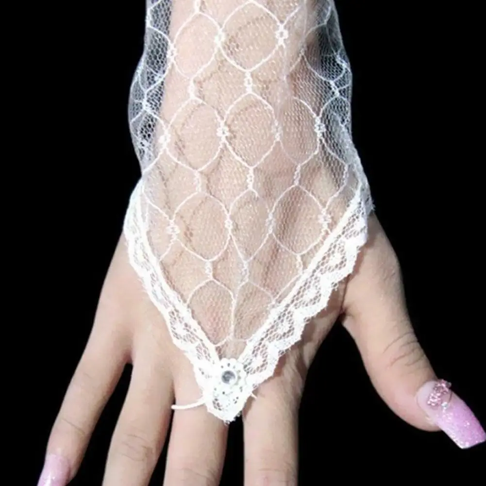 

Ladies Sweet White Lace Mesh Gloves Bridal Long Gloves Sheer Mesh Wedding Mittens Prom Mittens Beautiful Elegant Glove