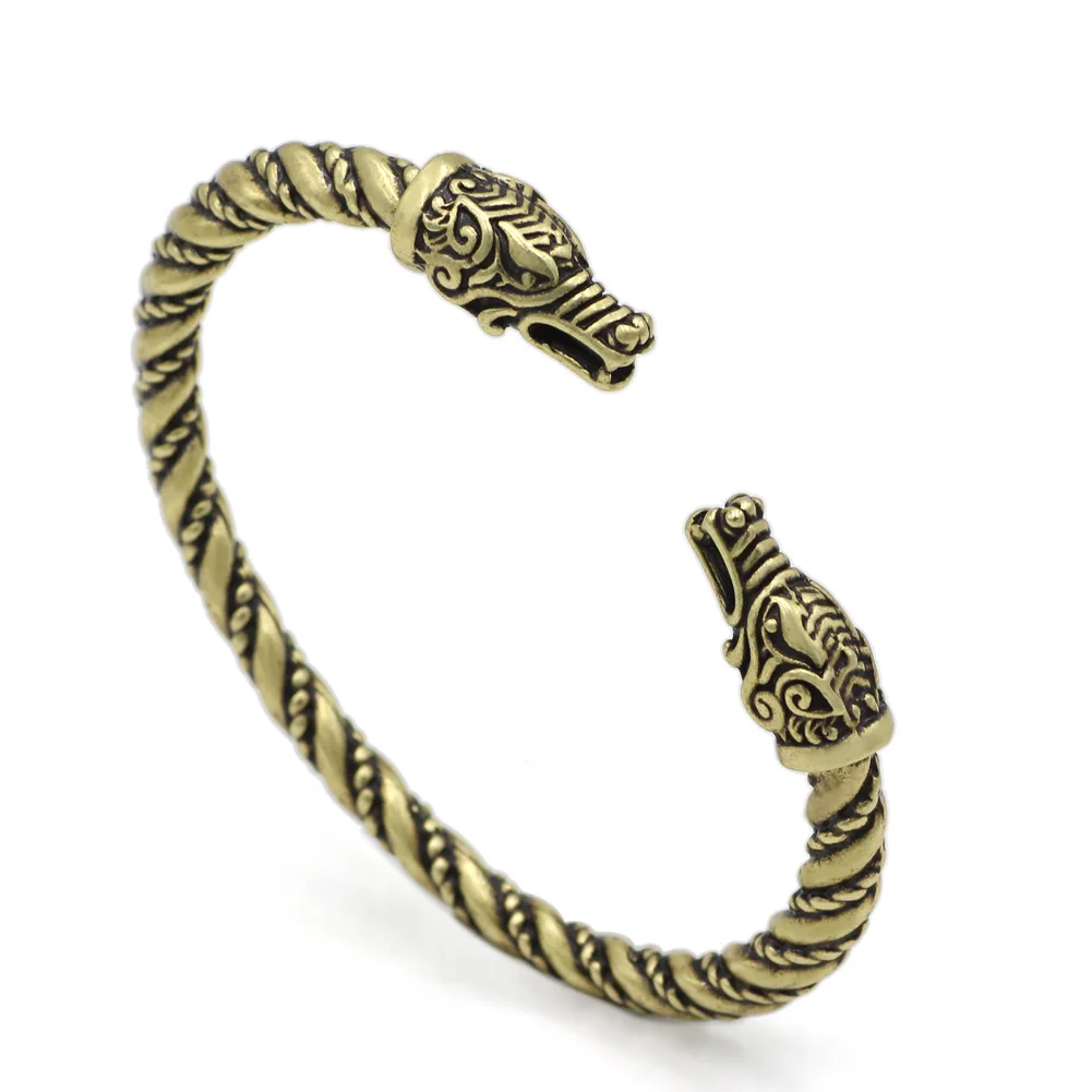 10 шт норвежский викинг дракон браслет с волчьей головой подарочной