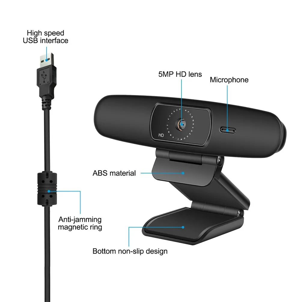 

Autofocus Driver-free 5 Million Webcam With Microphone 2 Million High Definition 1080P USB Camera Suitable for Online Learnig