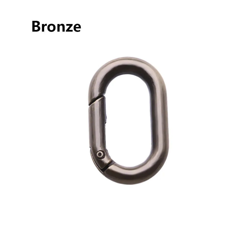 Bronze 1 шт. оцинкованный сплав овальные Пружинные пряжки брелок сумки карабин с зажимом тени от мышц Открытый Отдых Альпинизм мульти инструменты - Цвет: Bronze