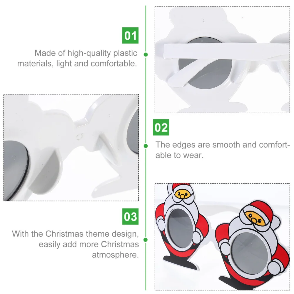 

2 Pairs Christmas Party Costume Glasses Funny Role Play Spectacles Party Eyewear