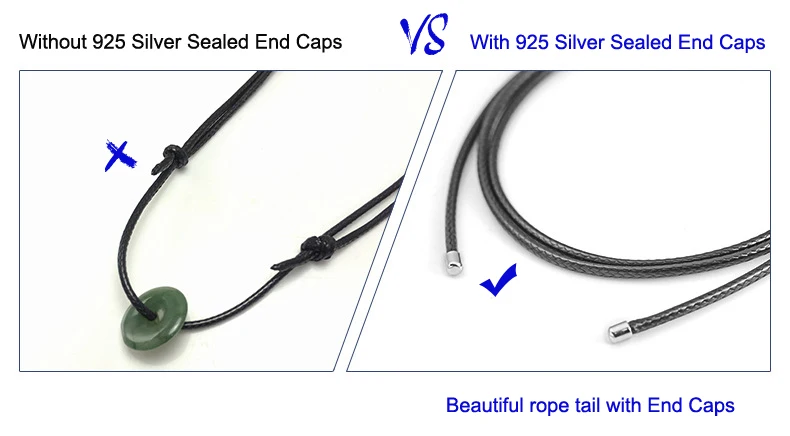 Зажим для шнура из серебра 925 пробы 3 размера 20 шт./лот SSA104