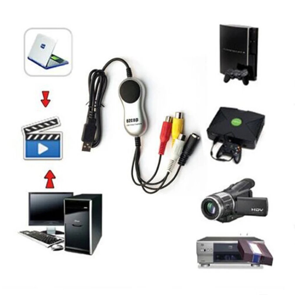 Конвертер цифровой USB интерфейс с кабелем AV аудио прочный захват аналогового