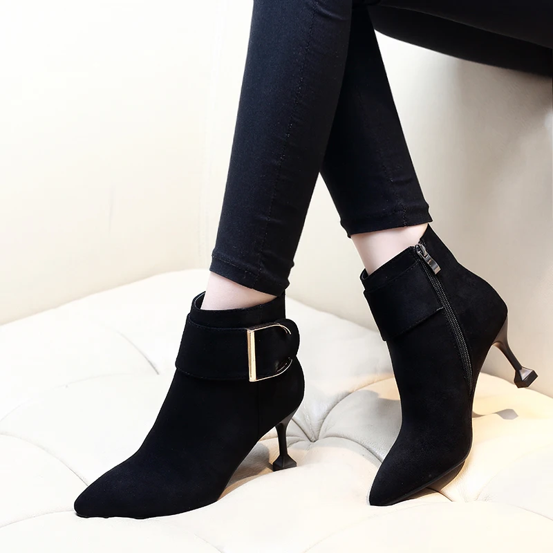 

Women Boots Sexy Fashion Ankle Winter New Casual Comfortable Boots Zipper High Heels Women Boots Shoes Ladies Pumps CH-A0108