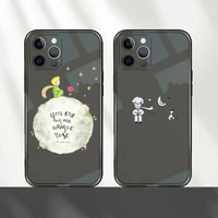 little prince phone case for iphone 12 11 8 7 mini pro x xs xr max plus black transparent cover