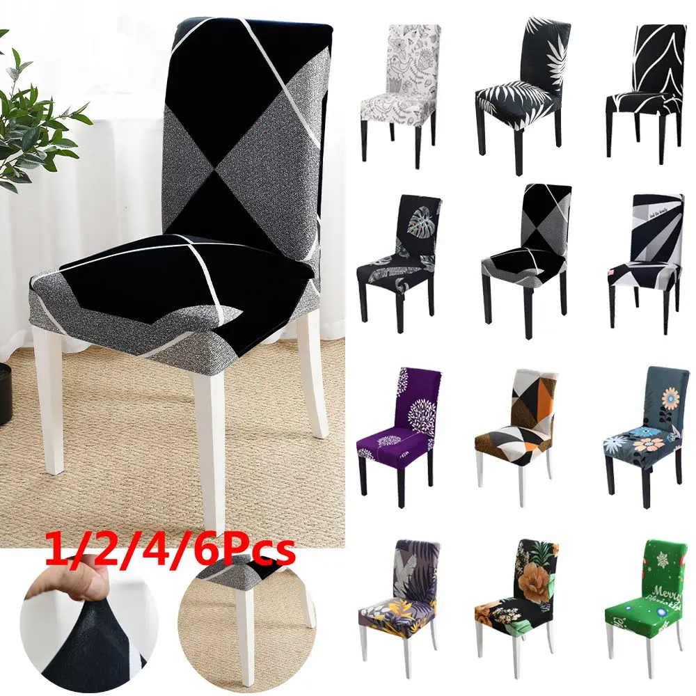 Печатные Эластичные чехлы на кресла стрейч спандекс столовая Кухня стул чехлов