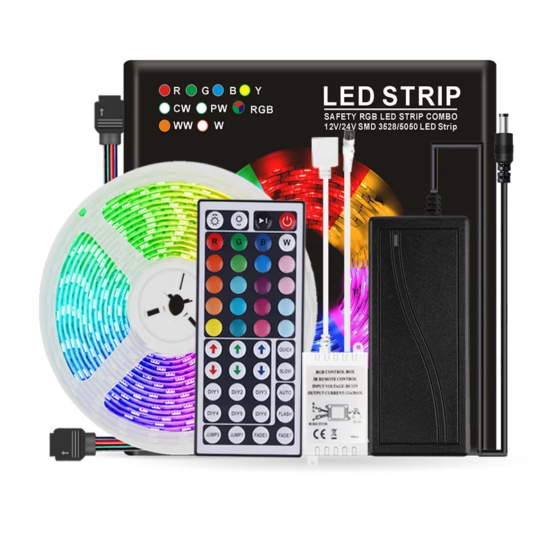 Светодиодная лента с 44 кнопочном пульте ДУ Управление 5050 Rgb лампы для ПК Спальня