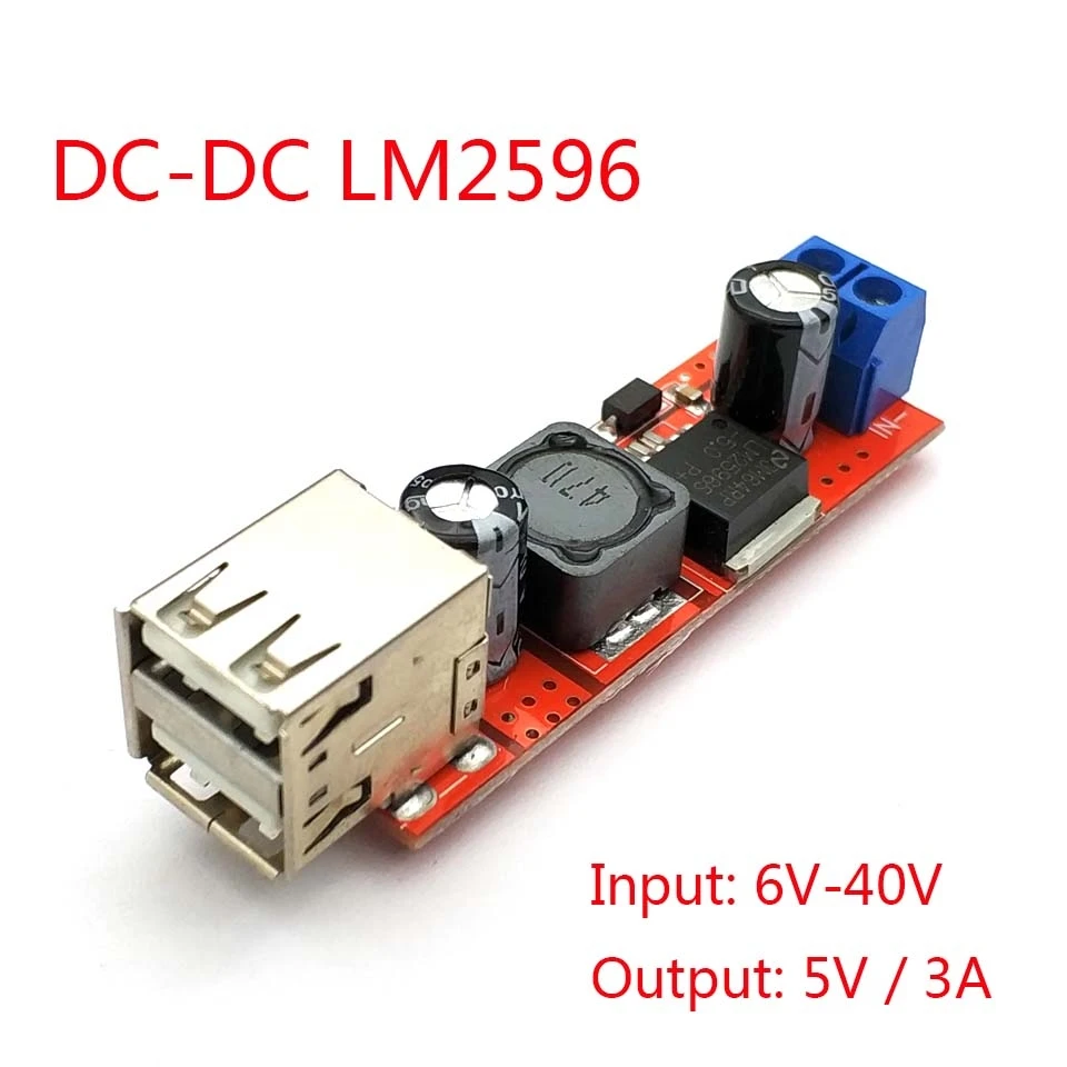 С источником питания от постоянного тока 6V 40V до 5V 3A двойной USB зарядка DC
