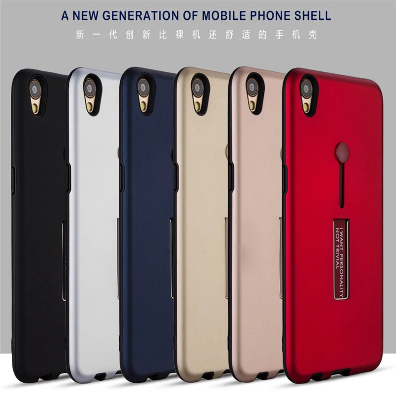UPaitou Shockproof Case for OPPO F9 Pro F7 F5 Youth Lite F3 F1 Plus F1S Metal Ring Stand Rubber Back Cover |