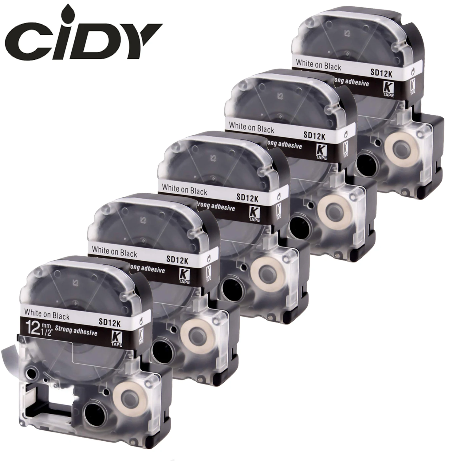 CIDY 5 шт. sd12 квт/фотоальбом k для фотографий 12 мм белая на черной ленте этикеток Epson