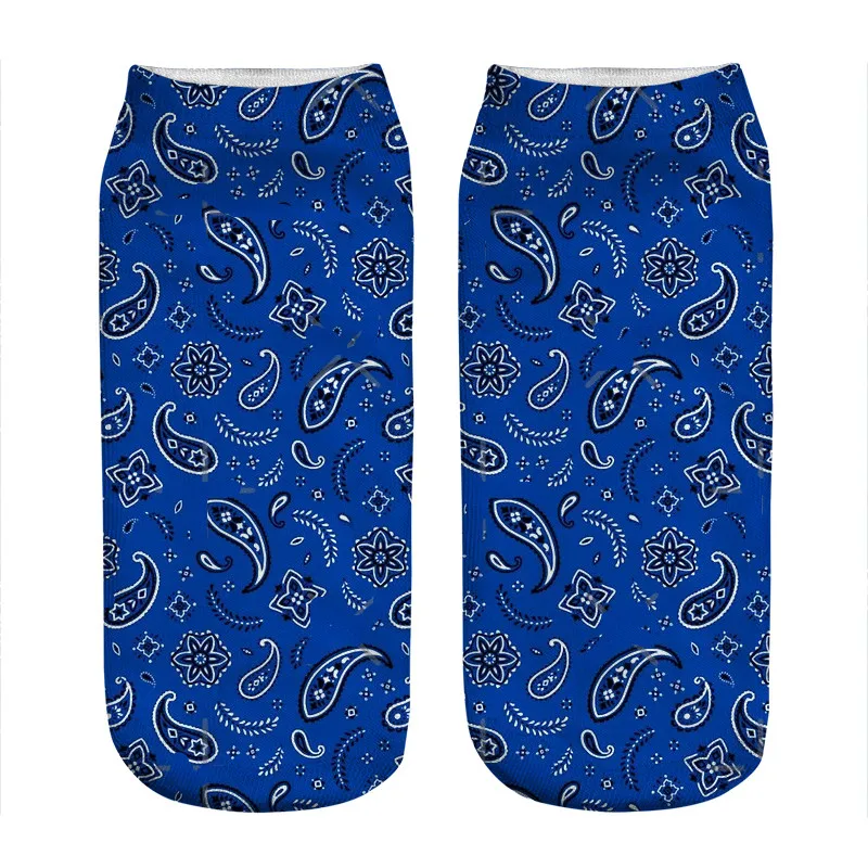 

Женские носки, кавайная бандана, носки с голубым принтом, женские Веселые смешные носки в стиле Харадзюку, новинка, милые подарочные носки д...