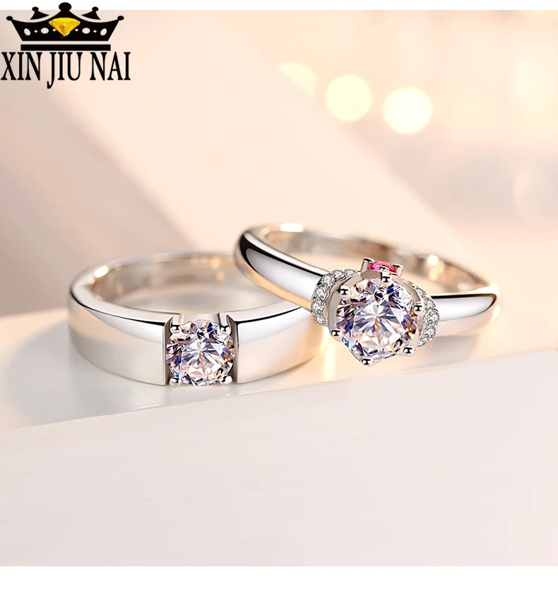 Женские кольца с кристаллами xiaojinglin серебряные регулируемым размером для