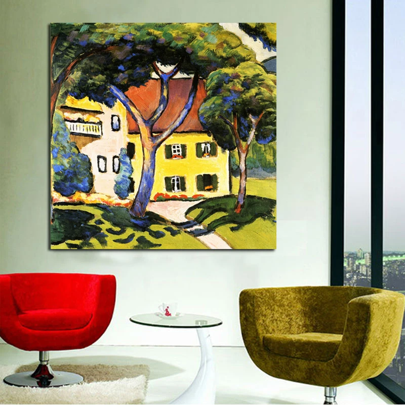 

Настенная картина с пейзажем August Macke, постеры на холсте, современная живопись, для гостиной, домашний декор, художественное оформление