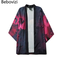 asian casual clothes japanese kimonos demon print kimono cardigan cosplay casual coat yukata women men loose shirt tops