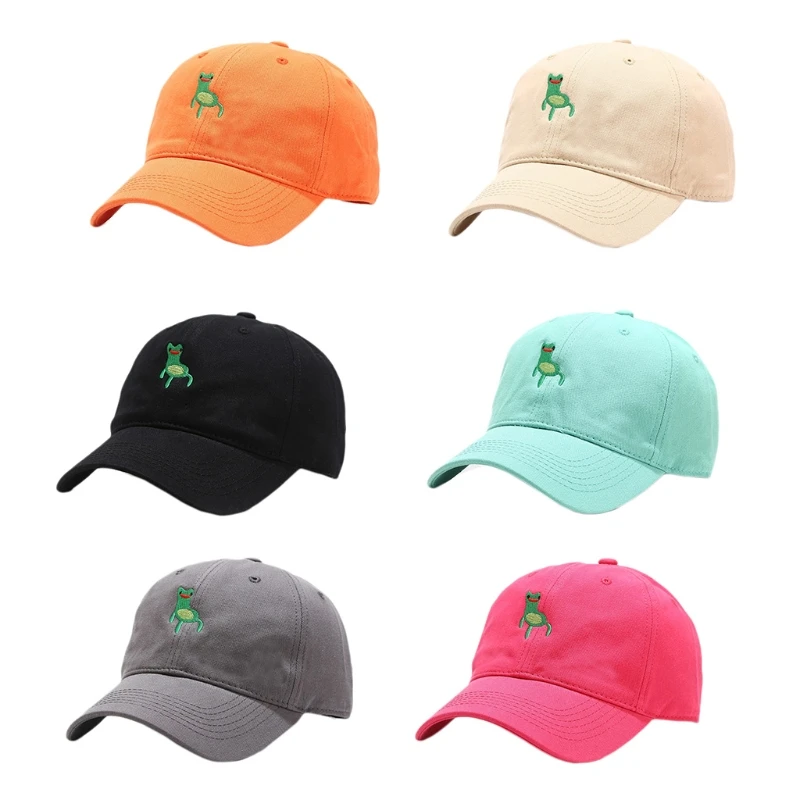 

Fashion Cartoon Frog Embroidery Hat Baseball Cap Outdoor Trendy Dad Hat Sun Protection Cap for Biking Hiking Gardening