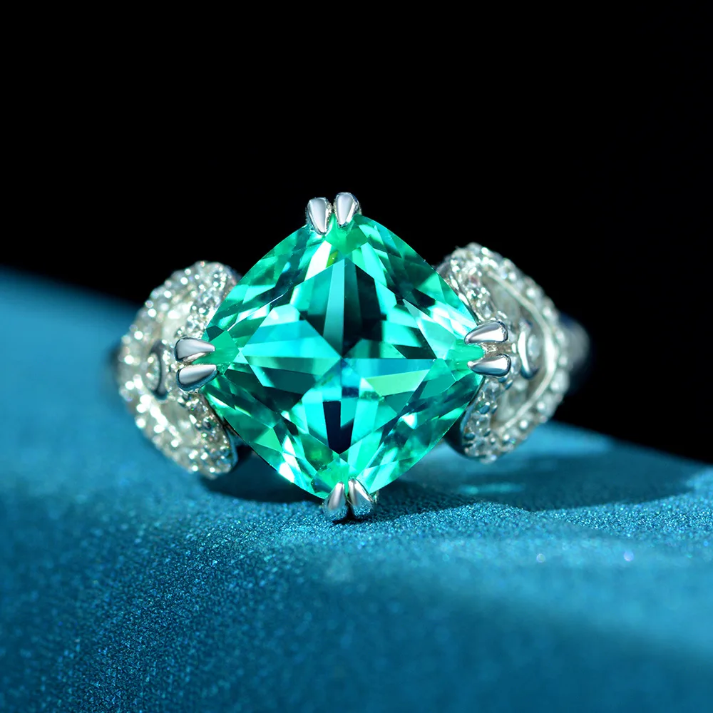 

Женское кольцо с изумрудом 5 карат, винтажное обручальное кольцо из 100% серебра 925 пробы, подарочное Ювелирное Украшение