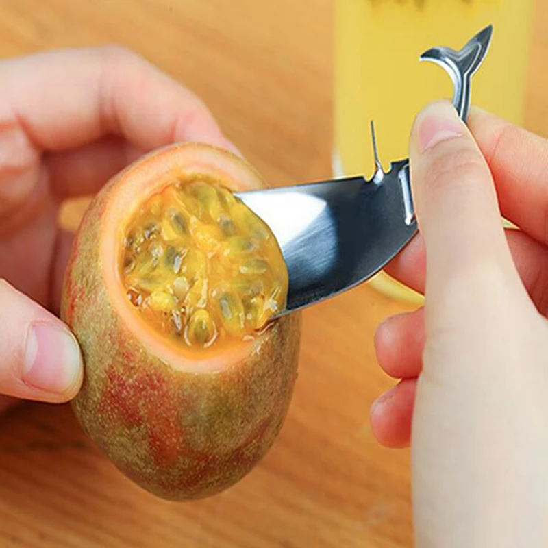 Горячая продажа маракуйи фруктовая ложка из нержавеющей стали открывалка для
