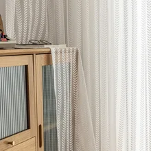 Pale Translucent Leaves  Curtains for Living Dining Room Bedroom (3)