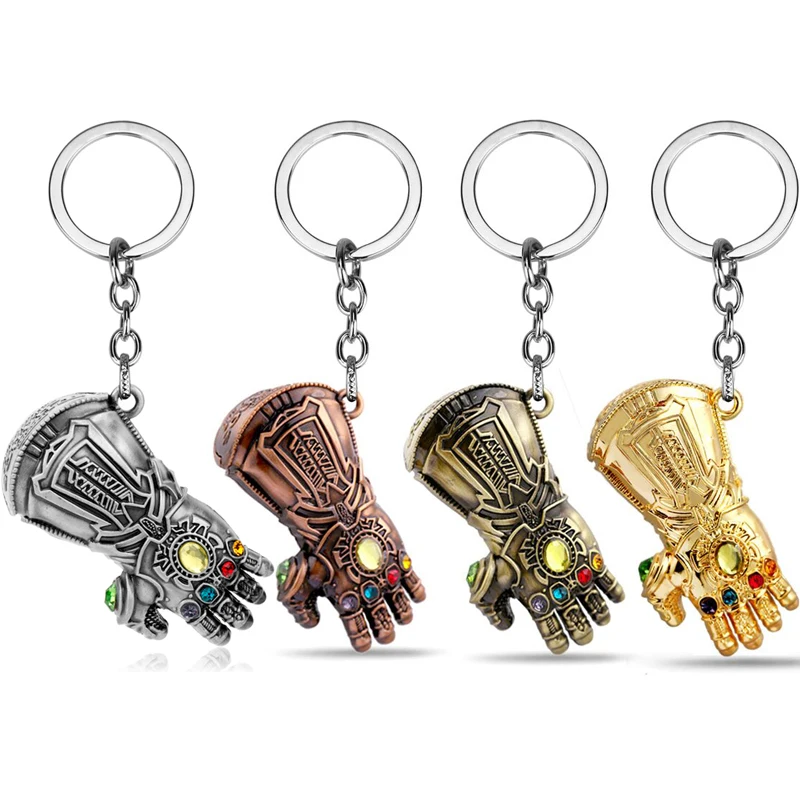 

Movie Jewelry Thanos Infinity Glove Gauntlet Keychain keyring Metal Key Rings Chaveiro Key Chain Jewelry Gifts Dropshipping