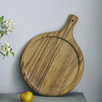 zebra wooden handle breadboard solid wood tray french fries fried chicken dinner plate shooting props acacia wooden plate