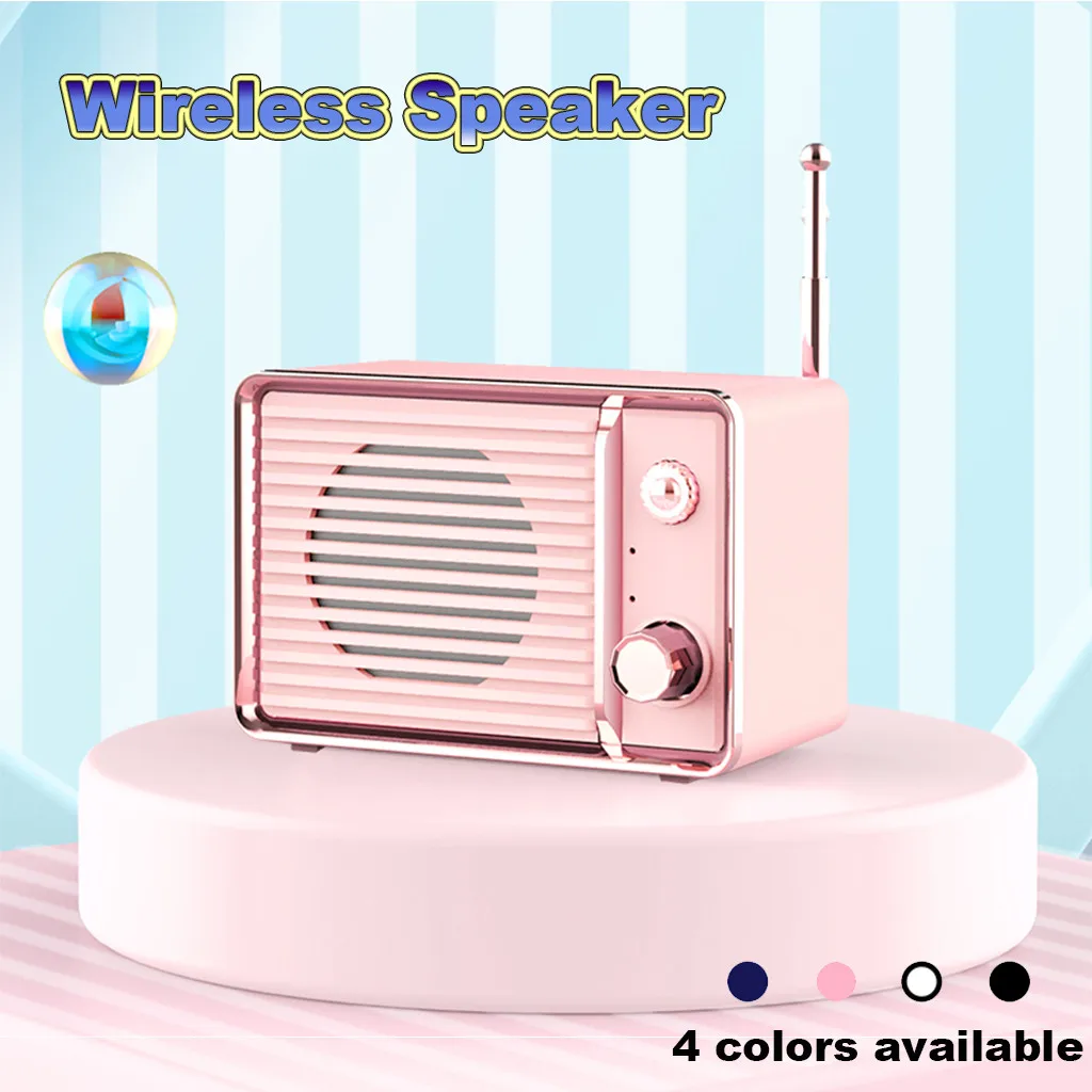 Retro Clock Portable Wireless Blueteeh Stereo Sound Outdoor Speaker Mini For Samsung Computer Phones z0726 | Электроника